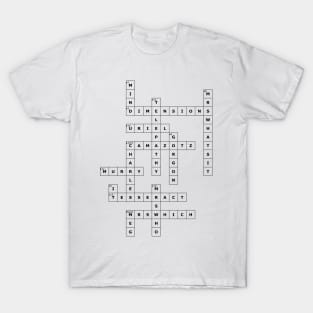 (1962AWIT) Crossword pattern with words from a famous 1962 science fiction book (and recent movie). T-Shirt